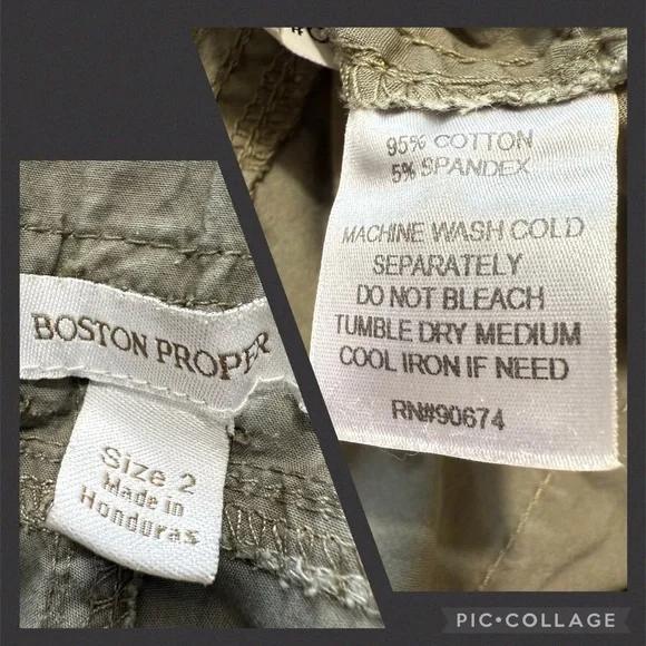 Boston Proper Cargo Pants Green-2 - Picture 10 of 10